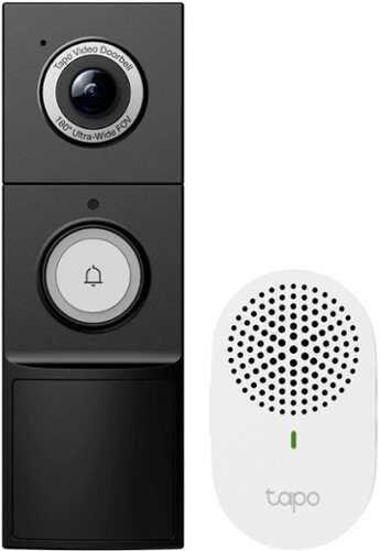 Rent To Own - TP-Link Tapo - Battery-Powered/Wired Video Doorbell 2K 5MP Live View with Chime - Black