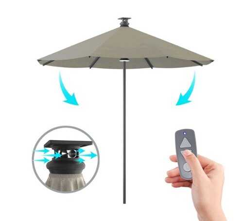 Rent to own Above - Height Series 9-ft. Smart Umbrella with Remote Control and Wind Sensor - Pewter