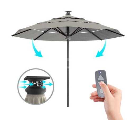 Rent to own Above - Height Series 11-ft. Smart Umbrella with Remote Control and Wind Sensor - Pewter