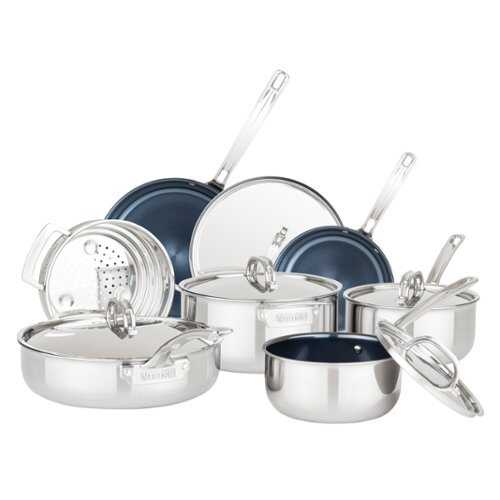 Rent To Own - Viking 4-Ply PerformanceTi 12 Piece Cookware Set - Stainless Steel