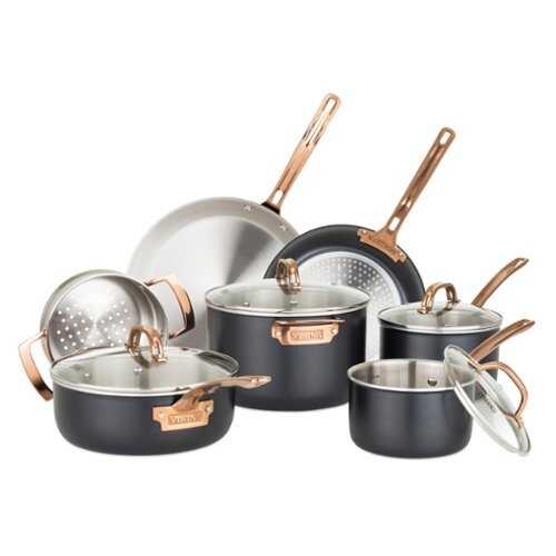 Rent To Own - Viking 3-Ply Black & Copper 11 Piece Cookware Set - Black