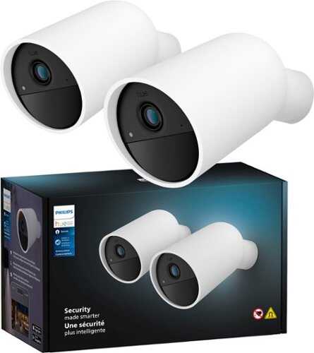 Rent To Own - Philips Hue Battery Wireless Security Camera 2PK - White