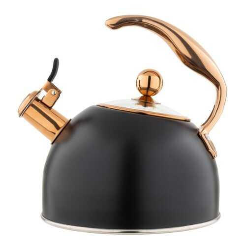 Rent To Own - Viking 2.6 Quart Whistling Tea Kettle with 3-Ply Base, Black & Copper - Black and Copper