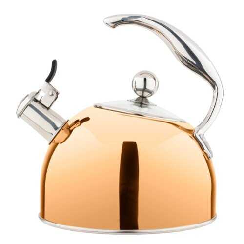 Rent To Own - Viking 2.6 Quart Whistling Tea Kettle with 3-Ply Base, Rose Gold - Rose Gold