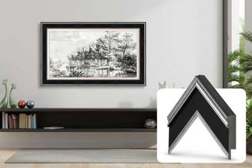 Rent to own Deco TV Frames - Premiere Bezel for Samsung the Frame TV - 32" - Antique Silver & Black