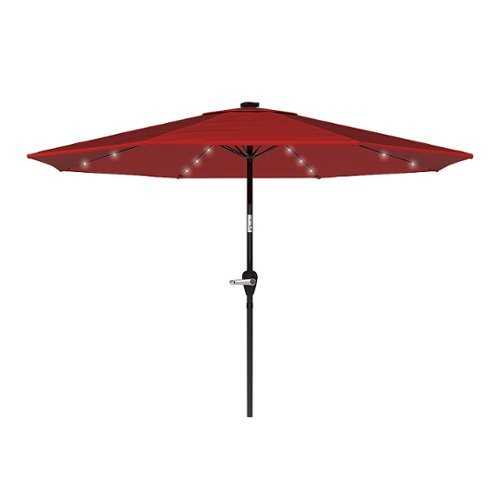 Rent to own Pure Garden Solar LED 10-Ft Patio Umbrella, Red - Red