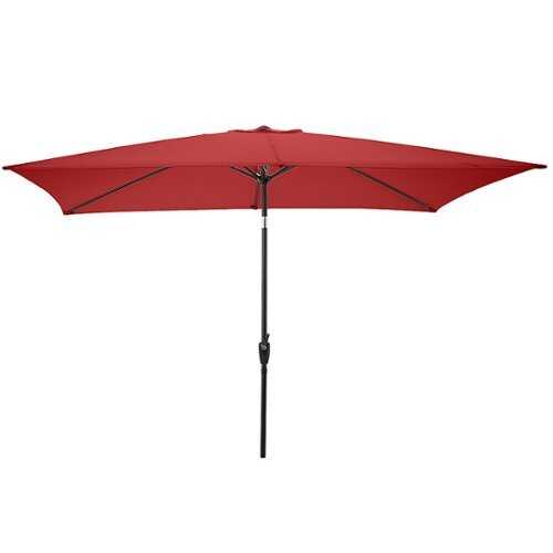 Rent to own Pure Garden 10-Ft Rectangular Patio Umbrella, Red - Red