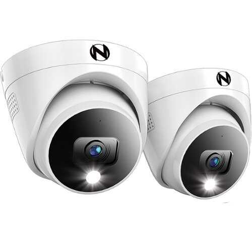 Rent To Own - Night Owl - 2-Camera Indoor/Outdoor Add On Wired 2K Security Dome Cameras with 2-Way Audio - White