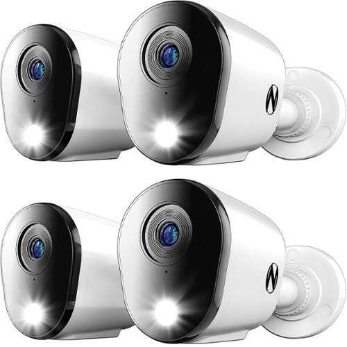 Rent To Own - Night Owl - 4-Camera Indoor/Outdoor Add On Wired 4K Security Cameras with 2-Way Audio - White