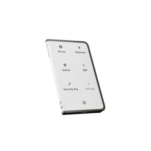 Rent to own Ledger - Stax Crypto Hardware Wallet with Folio - Curved E Ink Touch Screen - Bluetooth - Graphite