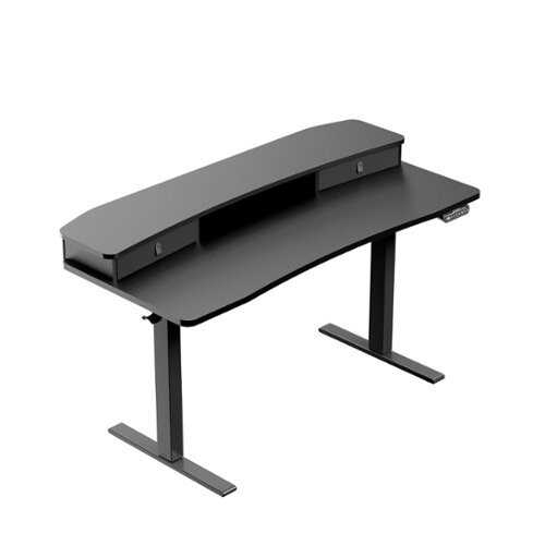 Rent to own HUANUO - Adjustable Standing Desk with Riser & Drawers - 55″ x 26″ - Black