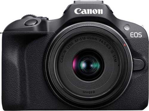 Rent to own Canon - EOS R100 4K Video Mirrorless Camera Special Edition 2 Lens Kit with RF-S 18-45mm and RF-S 55-210mm Lenses - Black