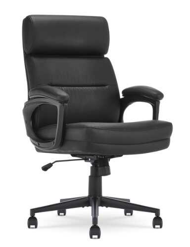 Rent to own Serta - Comfort Mid-Back Modern Bonded Leather Executive Office Chair - Black