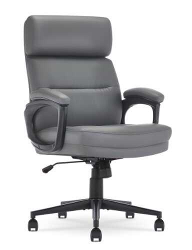 Rent to own Serta - Comfort Mid-Back Modern Bonded Leather Executive Office Chair - Gray