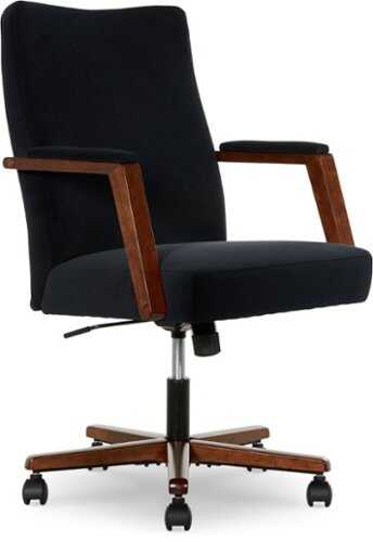 Rent to own Finch Neo One Fabric Mid-Back Home Office Chair with Padded Arms - Black