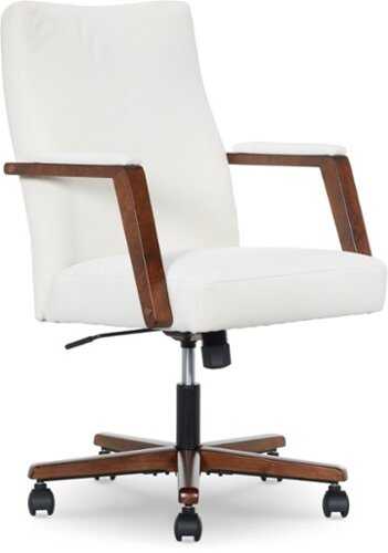 Rent to own Finch Neo One Fabric Mid-Back Home Office Chair with Padded Arms - Cream