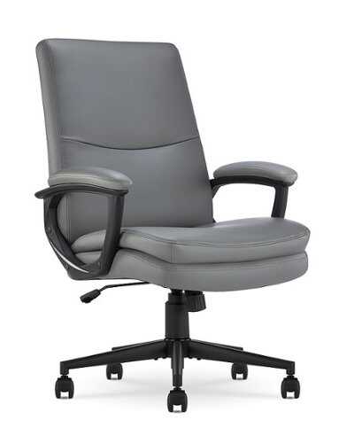 Rent to own Serta - Comfort Mid-Back Bonded Leather Executive Office Chair - Gray