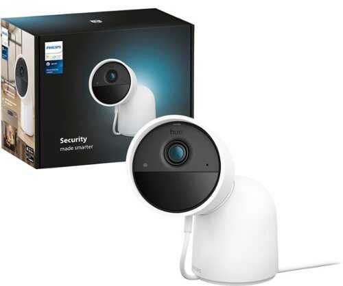 Rent To Own - Philips Hue Wired Security Camera with Desktop Stand - White