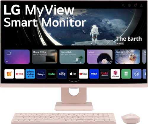 Rent to own LG - MyView 27" Full HD IPS 60Hz Smart Monitor with Wireless Keyboard and Mouse (HDMI, USB-A) - Pink