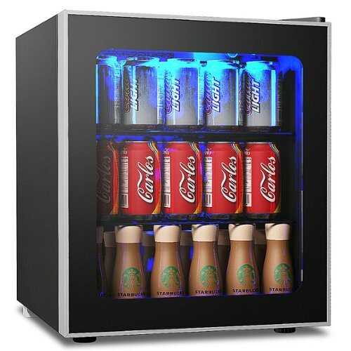 Rent to own Costway - 60 Can Beverage Refrigerator Beer Wine Soda Drink Cooler Mini Fridge Glass Door - Black