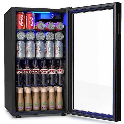 Rent to own Costway - 120 Can Beverage Refrigerator Beer Wine Soda Drink Cooler Mini Fridge - Black