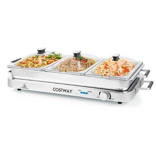 Rent to own Costway - Food Warmer Buffet Server 450W Electric Warming Tray for Parties - Silver