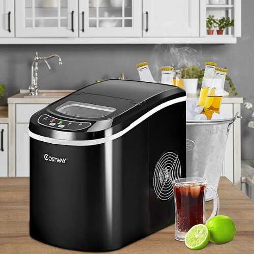 Rent to own Costway - Black Portable Compact Electric Ice Maker Machine Mini Cube 26lb/Day - Black