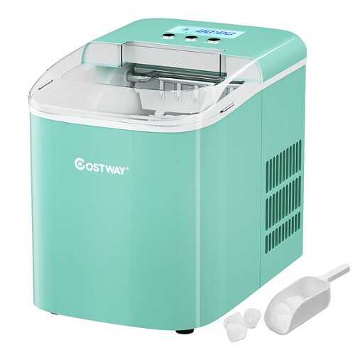 Rent to own Costway - Portable Ice Maker Machine Countertop 26LBS/24H LCD Display w/Ice Scoop - Light green