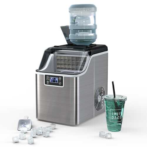 Rent to own Costway - Portable Ice Maker 40Lbs/24H Countertop Self-Cleaning with Ice Scoop and Basket - Silver