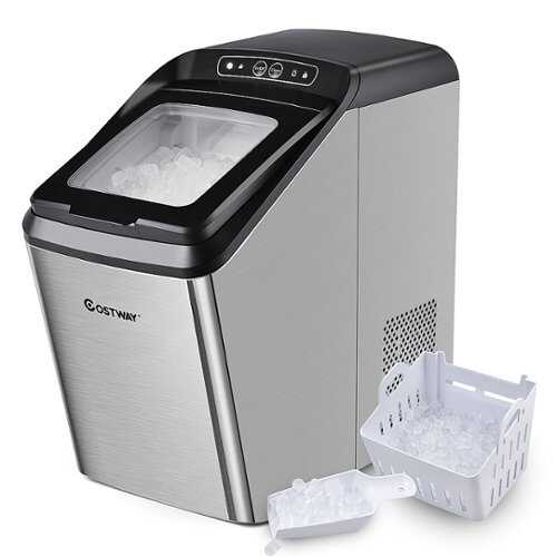 Rent to own Costway - Nugget Ice Maker Machine Countertop Chewable Ice Maker 29lb/Day Self-Cleaning - Silver