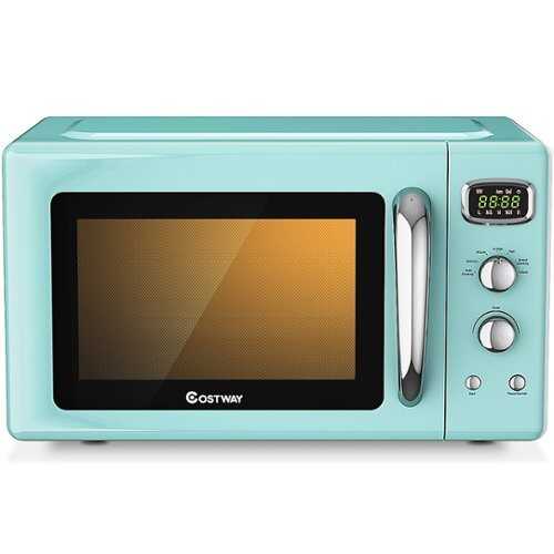 Rent to own Costway - 0.9Cu.ft. Retro Countertop Compact Microwave Oven 900W 8 Cooking Settings - Green