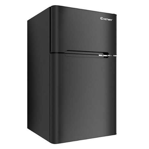 Rent to own Costway - Refrigerator Small Freezer Cooler Fridge Compact 3.2 cu ft. Unit, - Black