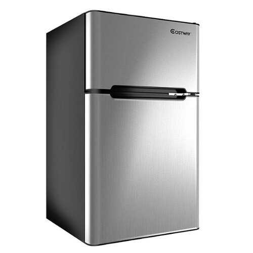 Rent to own Costway - Refrigerator Small Freezer Cooler Fridge Compact 3.2 cu ft. Unit - Gray