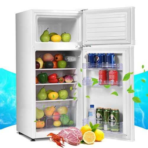 Rent to own Costway - 2 Doors 3.4 cu ft. Unit  Compact Mini Refrigerator Freezer Cooler - White