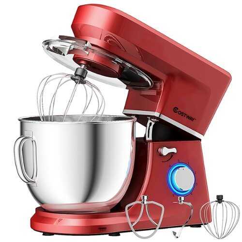 Rent To Own - Costway - Tilt-Head Stand Mixer 7.5 Qt 6 Speed 660W with Dough Hook, Whisk & Beater - Red