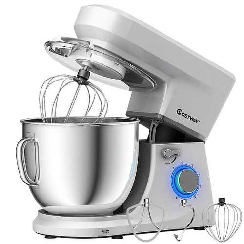 Rent To Own - Costway - Tilt-Head Stand Mixer 7.5 Qt 6 Speed 660W with Dough Hook, Whisk & Beater - Silver