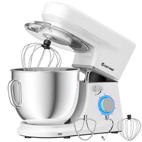 Rent To Own - Costway - Tilt-Head Stand Mixer 7.5 Qt 6 Speed 660W with Dough Hook, Whisk & Beater - White