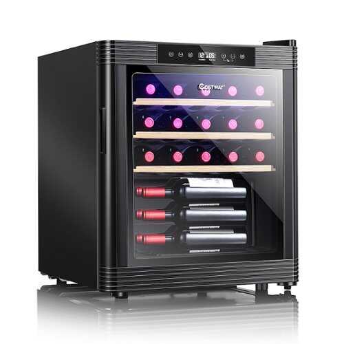 Rent to own Costway - 21 Bottle Compressor Wine Cooler Refrigerator w/ Digital Control - Black