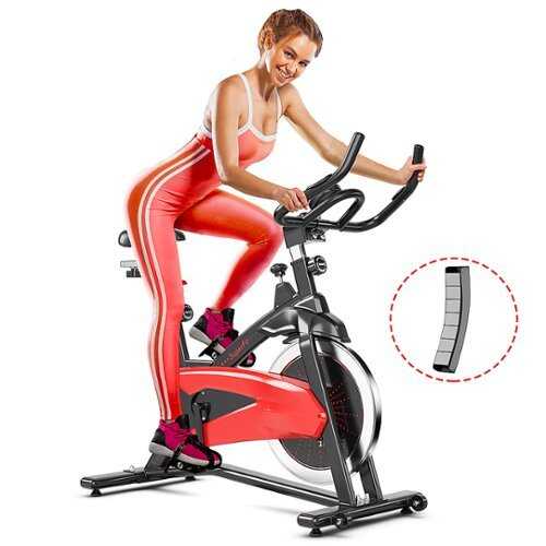 Rent to own Costway - Magnetic Exercise Bike Fitness Cycling Bike W/35Lbs Flywheel Home Gym - Red/Black