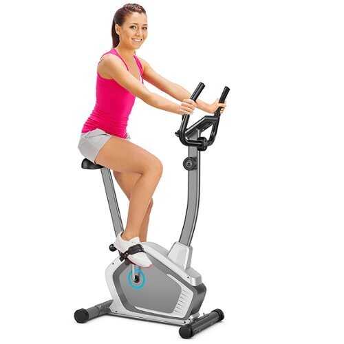 Rent to own Costway - Magnetic Upright Exercise Bike Cycling Bike W/Pulse Sensor 8-Level Fitness - Silver