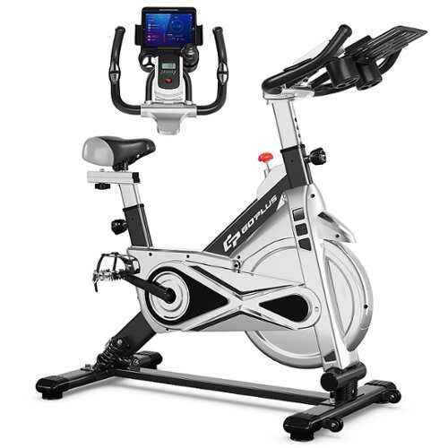 Rent to own Costway - Indoor Stationary Exercise Cycle Bike Bicycle Workout w/ Large Holder - Black + Gray