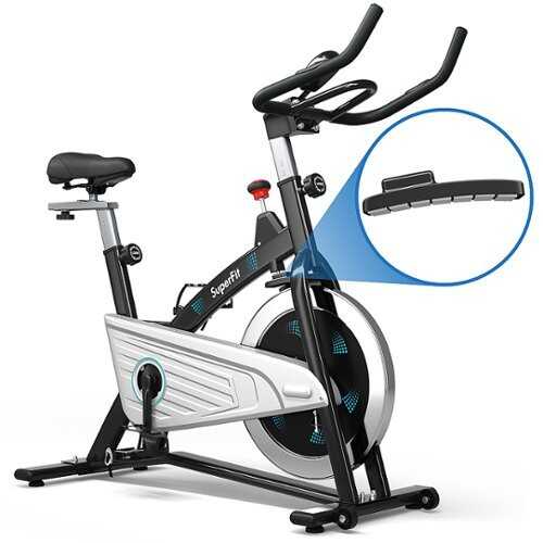 Rent to own Costway - 30Lbs Magnetic Stationary Training Bike Stationary Belt Drive Bicycle - Black, Silver