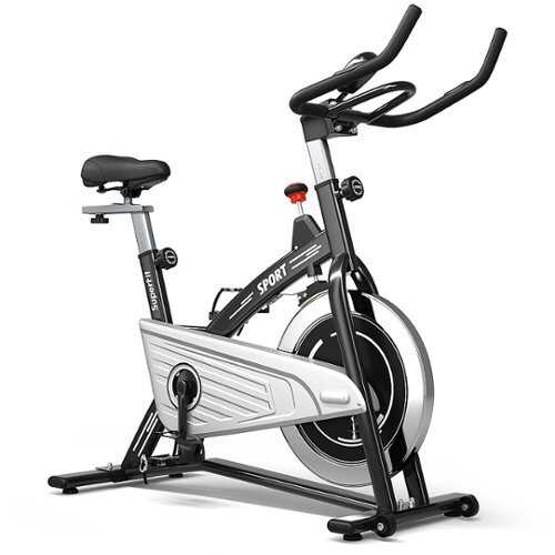 Rent to own Costway - 30Lbs Stationary Training Bike Exercising Bicycle W/Monitor Gym - Black, Silver