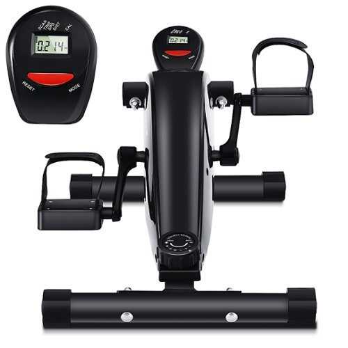 Rent to own Costway - Portable Under Desk Bike Pedal Exerciser Adjustable Magnetic Resistance - Black