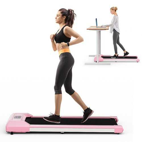 Rent to own Costway - Walking Pad w/265 lbs Capacity Remote Control & LED Display Under Desk Treadmill - Pink