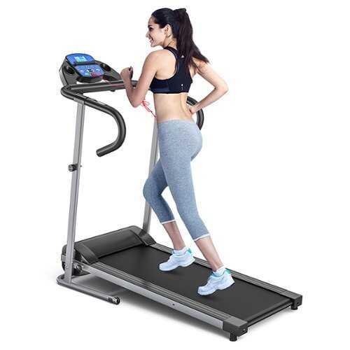 Rent to own Costway - 1100W Folding Treadmill Electric Support Motorized Power Running Fitness Machine - Black