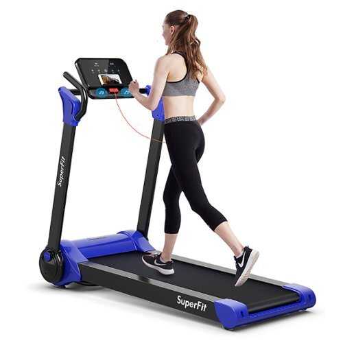 Rent to own Costway - 2.25HP Folding Electric Motorized Treadmill With Speaker - Blue