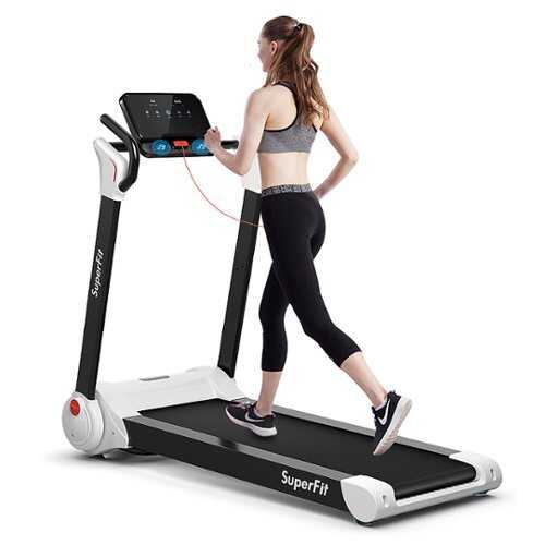 Rent to own Costway - 2.25HP Folding Electric Motorized Treadmill With Speaker - White