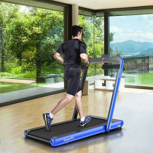 Rent to own Costway - 4.75HP 2 In 1 Folding Treadmill W/Remote APP Control - Navy