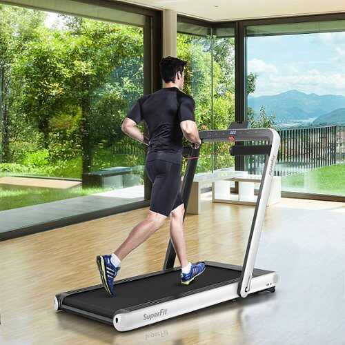 Rent to own Costway - 4.75HP 2 In 1 Folding Treadmill W/Remote APP Control - White